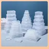 Caixa de Armazenamento Caixa Quadrada Pequena Caixa Quadrada de Plástico Transparente Caixa Quadrada Pequena Caixa de Fones de Ouvido Caixa de Armazenamento de Joias Caixa para Peças Pequenas