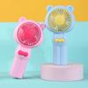 Ventilador pequeño de mano portátil mini para exteriores de verano para niños de dibujos animados con base viento grande Ventilador de escritorio usb