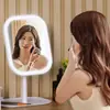 Espejo de Maquillaje LED Luz de Relleno para Dormitorio Espejo Convexo Espejo Redondo Pequeño Portátil Giratorio