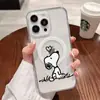 Funda para Teléfono Móvil Snoopy Manzana de Dibujos Animados Linda para Apple 18Promax iPhone17 Anticaídas Transparente Acrílico Funda Anticaída