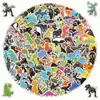 200 Adesivos de Animais e Dinossauros Caixa de Presente Desenho Animado Decoração de Diário DIY Adesivos de Recompensa para Crianças do Jardim de Infância Caixa de Presente com Folha de Ouro