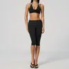 Conjunto de Roupa de Yoga Feminina de Verão Novo com Gola Halter, Duplo Ombro, Falso Duas Peças, Cós Dobrável, Conjunto Esportivo de Bolinhas 4549
