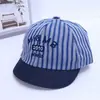 Chapéu de Bebê Moderno com Aba Curta, Bonito Boné de Beisebol Listrado com Rosto Sorridente para Crianças, Chapéu Macio com Proteção Solar