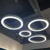 Lámpara de Araña Anillo Luz Redonda LED Oficina Gimnasio Centro Comercial Supermercado Tienda Círculo Estilo Industrial Luminaria de Anillo