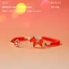 Plata Esterlina Original S925 Hazte Rico Inmediatamente Ágata Roja Caballo del Zodiaco Año Animal Pendientes de la Suerte Pulsera Dropshipping