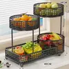 Prato de Frutas Sala de Estar Mesa de Centro Cesta de Frutas Doméstica Display de Frutas Secas e Lanches Mesa de Jantar Porta-Frutas de Ferro Forjado Multicamadas