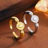 Anillo Ovalado Estilo Coreano, Moda de Blogger Ins Japonés, Patrón de Diseño Geométrico Simple Ins de Nicho, Anillo de Cola Abierta para Mujer