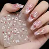 Pegatinas populares para uñas estilo ballet, estilo ins, lazo de encaje dulce, fresa en relieve, accesorios de uñas portátiles para bricolaje