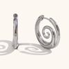 Collar espiral de personalidad temperamento transfronterizo de Europa y Estados Unidos acero inoxidable chapado en oro de 18K concha micro engastado aretes anillo mujeres
