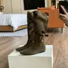 Recién llegado: Botines de Tobillo de Ante con Tacón Alto para Mujer, Botas Largas, Otoño/Invierno 2026 Botas Largas Adelgazantes Marrón Melard