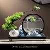 Decoración creativa de pintura de arena movediza estilo chino nuevo, piña de bienvenida, rocalla, manualidades, al por mayor, gabinete de vino decorativo de cerámica, pasillo, sala de estar