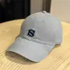 Gorra de béisbol para mujer estilo coreano, de algodón lavado, suave, con visera curva, bordado 3D de letra S, ala ancha, para estudiantes jóvenes