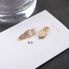 DIY acessórios de jóias artesanais banhado a cobre cor de ouro real cristal diamante folhas ovais Aranha Amor brincos