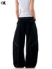 Calças Casuais Scimitar American Workwear 11Kn para Homens e Mulheres, Retro Desgastadas com Cordão Tendência Soltas Casuais Modeladoras Calças de Perna Larga