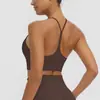 Novo Sutiã Esportivo Europeu e Americano com Bojos Top Regata de Tiras Sutiã Casual Roupa de Yoga Top Fitness de Secagem Rápida