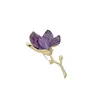 Broche de Magnolio con Esmalte Multicolor de Temperamento Clásico Versátil Pin de Corsage Retro de Alta Calidad del Oeste Medio Antiguo