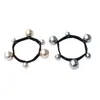 Celebridade da internet 6 elásticos de cabelo com pérolas alta elasticidade linha plana Corda Black Tie elástico de borracha sem costura Joias por atacado de 2 yuans