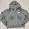 Aliexpress Comércio Exterior Estilo Retro Americano Desgastado Personalizado Moletom com Zíper Calça de Moletom Bordado de Letras Moletom com Capuz Atacado