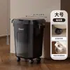 Cubo de basura para el hogar, contenedor de almacenamiento móvil de gran capacidad con ruedas para sala de estar, baño y inodoro, cesta de basura engrosada