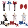 Popular Diadema de Lazo para Cheerleading con Cinturón de Pin y Correa para el Hombro, traje de Color Sólido y Contraste, Bricolaje, Venta Caliente en Europa y América
