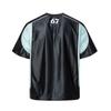 Camiseta Deportiva Americana Verano Camiseta de Hombre INS Marca de Moda Urbana Costuras en Color de Contraste Estampado de Letras Cuello Redondo Manga Corta