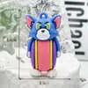 Llavero Colgante Creativo de Gato y Ratón de Postre con Coche Transfronterizo Jerry Mouse Tom Cat Muñeco Tridimensional de Goma Blanda