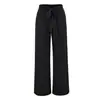 Pantalones de pierna ancha, corte relajado, con cordones en la cintura para mujer, nueva colección otoño 2026, holgados y fluidos, pantalones casuales de pierna recta, pantalones de chándal