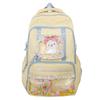 Mochila Doce de Alta Capacidade com Cores Contrastantes e Visual Delicado, Mochila Multicompartimento Estilo Universitário para Alunos do Ensino Fundamental II e Médio
