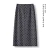 Falda Midi Recta de Línea A con Abertura, Cintura Alta Adelgazante, Nueva Colección Otoño 2026 para Mujer, con Estampado de Olas