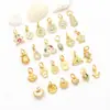 Pingente Antigo de Moeda Cabacinha com Zircônia Microincrustada Dourada Deus da Riqueza Pequeno Pingente para Pulseira Colar DIY Acessórios de Joia Pingente