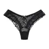 Lencería sexy transparente de talla grande europea y americana con lazo personalizado, encaje de lunares sexy, tiro bajo, entrepierna de algodón, ropa interior para mujer