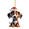 Pingente de Cachorro de Natal Decorações de Árvore de Natal Transfronteiriço Acrílico Plano 2D Decoração de Feriado Penduricalhos de Festa