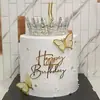 Adorno Acrílico Mariposa Flor Feliz Cumpleaños para Pastel Suministros para Repostería Postres Fiestas Descuento por Volumen