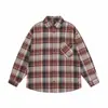 Nueva camisa de cuadros de manga larga para hombre 2026, colección de otoño, moderna y a la moda, corte holgado, talla grande, con cuello mao, prenda de abrigo para hombre