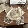 Conjunto de Verano para Niños: Pantalones de Cuadros para 1-7 Años, Nueva Ropa Infantil Estilo Coreano, Camiseta con Letras para Niños, Conjunto de Dos Piezas de Shorts para Niñas