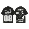 Moda Americana Transfronteriza Hellstar Serie Hellstar Camisetas Casuales de Algodón Impresas para Hombres y Mujeres Verano Sueltas de Manga Corta