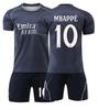 26 Uniforme de Futebol Infantil do Real Madrid Preto Mbappe 7 Vinicius 5 Bellingham 15 Guler 8