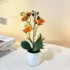Flor Artificial con 3 Ramas y 9 Flores de Jazmín Grandes, Planta de Flor Artificial Estilo Europeo para Decoración del Hogar, Flor Artificial Pequeña Puntiaguda