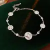 Pulsera de Oro Real de 18K Electrochapado con Circonita Redonda Estilo Estrella, Pulsera de Lujo Ligero de Gama Alta, Joyería de Estilo Minimalista Moderna y Única