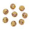 Contas Espaçadoras Vazadas em Cloisonné de Cobre Contas Redondas Contas Espaçadoras Coloridas de Nuvem com Óleo Contas da Fortuna Pingentes para Joias de Miçangas DIY