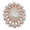 Fabricantes transfronterizos de hebillas de diamantes de aleación de perlas ovaladas, joyería artesanal, bolso con lazo plano, accesorios con placa de flores