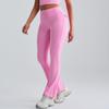 Calças femininas de ioga transfronteiriças, calças de sino de pêssego, cintura alta, levantamento de quadril, calças justas, pernas largas, calças de fitness, secagem rápida, corrida, esportes