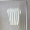 [Song Zhongshangyi] Camiseta Nueva de Manga Corta de Verano para Mujer Estilo Coreano Cuello Redondo Moda Casual Versátil Jersey de Punto