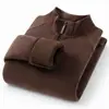 [Lana de Oveja] Suéter de Hombre con Media Cremallera y Cuello Alto para Otoño e Invierno, Grueso con Forro Polar, Cálido, Camiseta Base