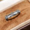 Pulsera y Anillo de Lujo Ligero Estilo Retro Francés con Diseño de Iris Cepillado y Satén Antiguo Traje de Joyería de Alto Valor