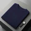 Colete Masculino 100% Lã Outono e Inverno Pulôver Solto Gola Redonda Colete Suéter Casual de Negócios Colete Tricotado de Lã