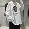 Fornecimento Direto da Fábrica Camiseta de Manga Longa Outono Masculina Tendência Solta Camiseta Básica Estilo Hong Kong Roupas Coreanas Ins