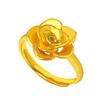 Anillo de Flor Rosa Estilo Libro Rojo, Cobre Chapado en Oro, Anillo de Mujer de Flor Grande Moderno y Elegante, Joyería al por Mayor