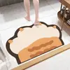 Tapete de Lama Diatomácea Patinha de Gato Fofa Banheiro Absorvente Secagem Rápida Tapete para Pés Desenho Animado Porta de Banheiro Resistente à Sujeira Tapete Antiderrapante