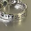 Anel Minimalista Borda Ondulada Graffiti para Mulheres, Design de Nicho, Moda Versátil, Anel Estilo Casal Cachorro Pacha